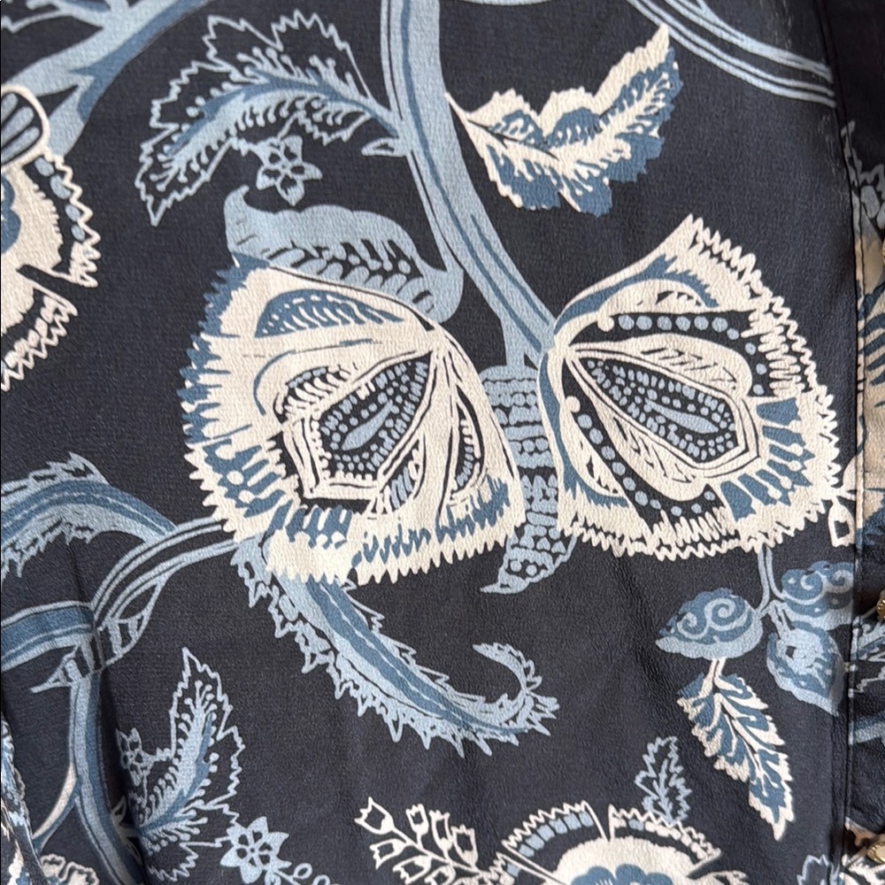 Spartina 449 Navy and White Paisley Blouse - Picture 3 of 8